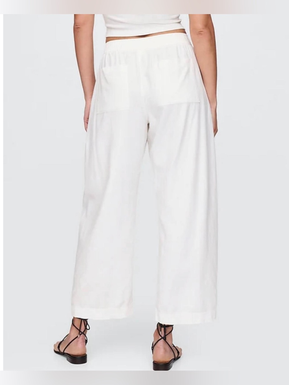 NWT Mid-Rise Linen-Blend Easy Barrel Pant by Gap XL White - Picture 9 of 9